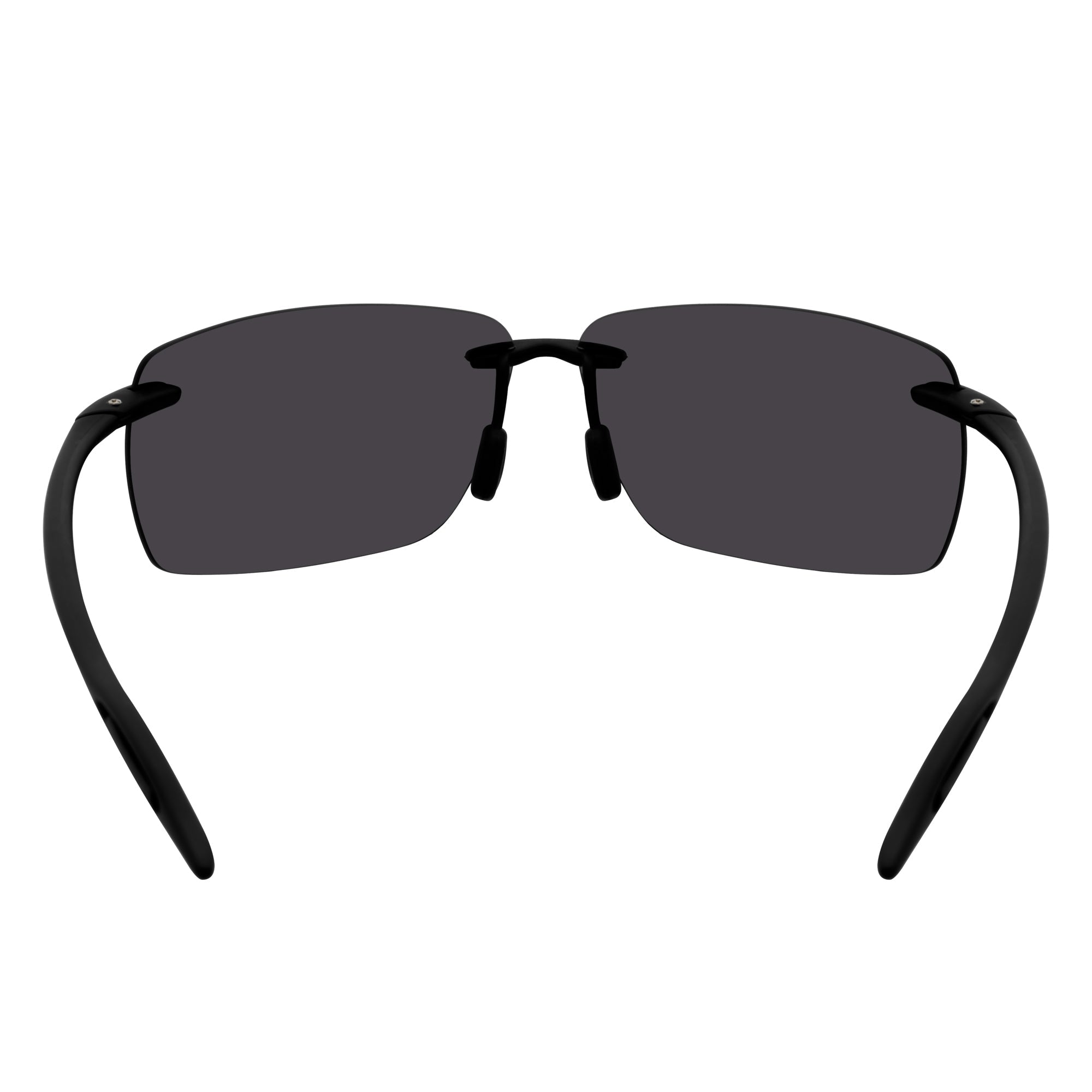 MAUI - Rimless TR90 Thin Sports Wrap Sunglasses Black Blue Mirror Polarized