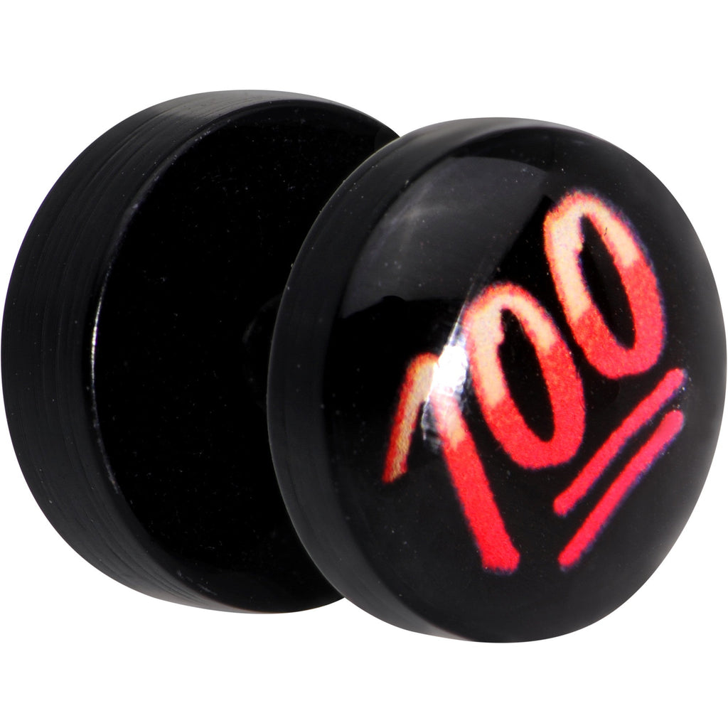 Officially Licensed Keep It 100 emoji Black Acrylic Cheater Plug Set