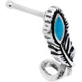 Soutwestern Blue Fashion Feather Faux Hoop Nose Bone