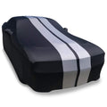 2008-2023 Dodge Challenger Ultraguard Stretch Satin Indoor Car Cover : Sport Series - Black with Gray Stripes