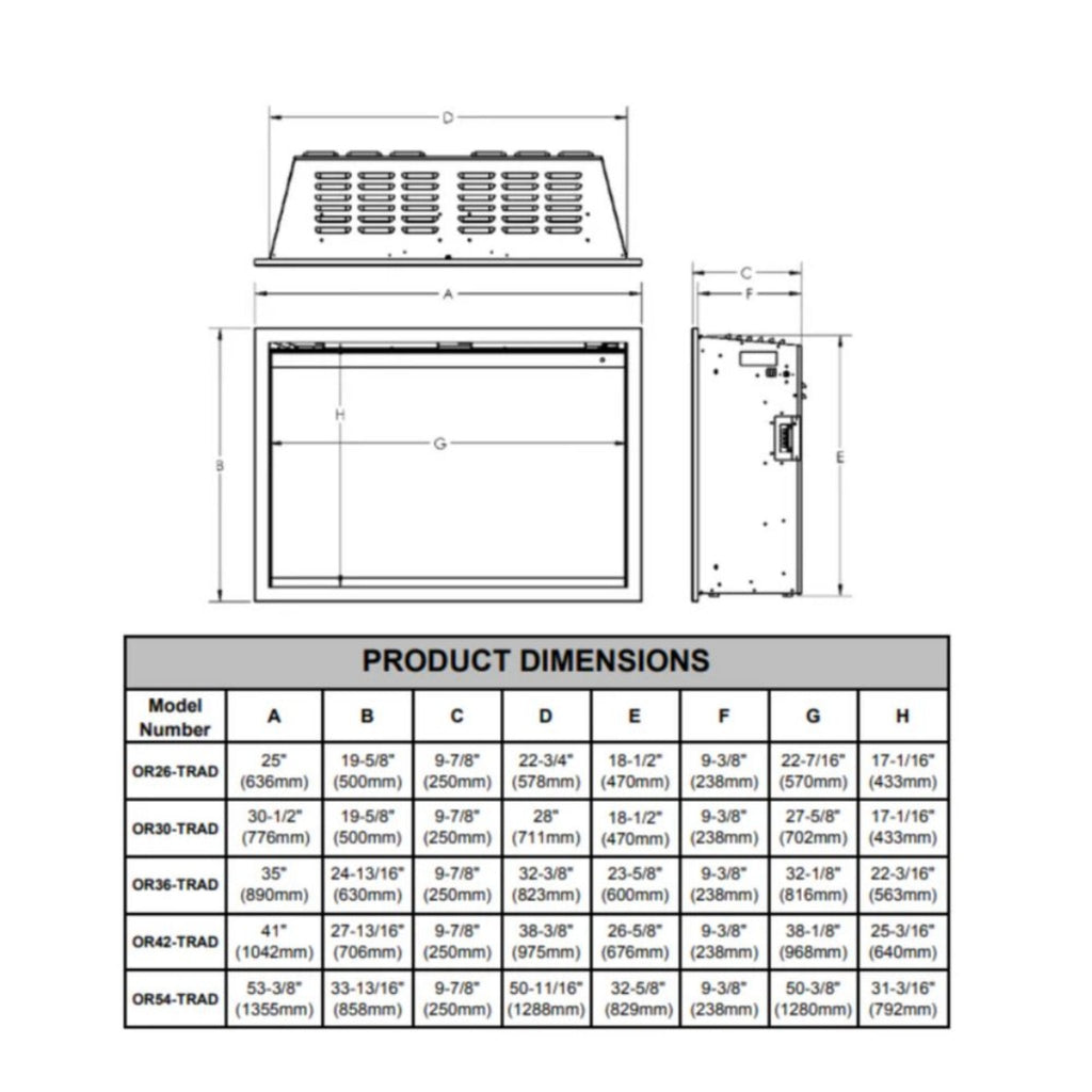 Modern Flames Orion Traditional 54-Inch Heliovision Electric Fireplace [OR54-TRAD] (SAK74620)