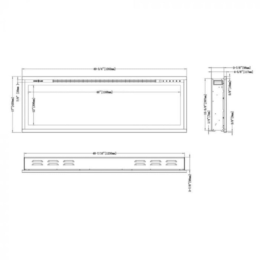Modern Flames Spectrum Slimline 50-Inch Wall Mount Linear Electric Fireplace [SPS-50B] (SAK69230)