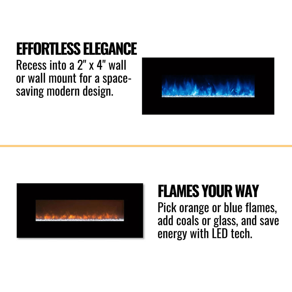 Modern Flames Ambiance 60-Inch Built-In Electric Fireplace With LED Flame Technology [AL60CLX2-G] (SAK12890)