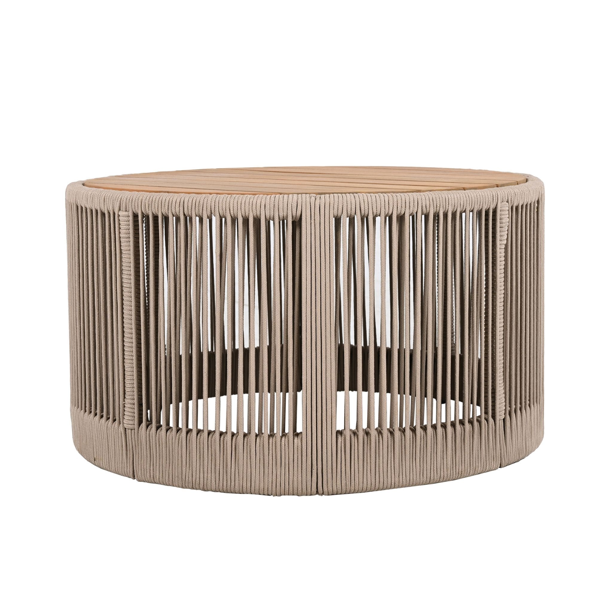 Alora Modern Rustic Coffee Table & Side Table With Woven Rope Design (SAK56739)