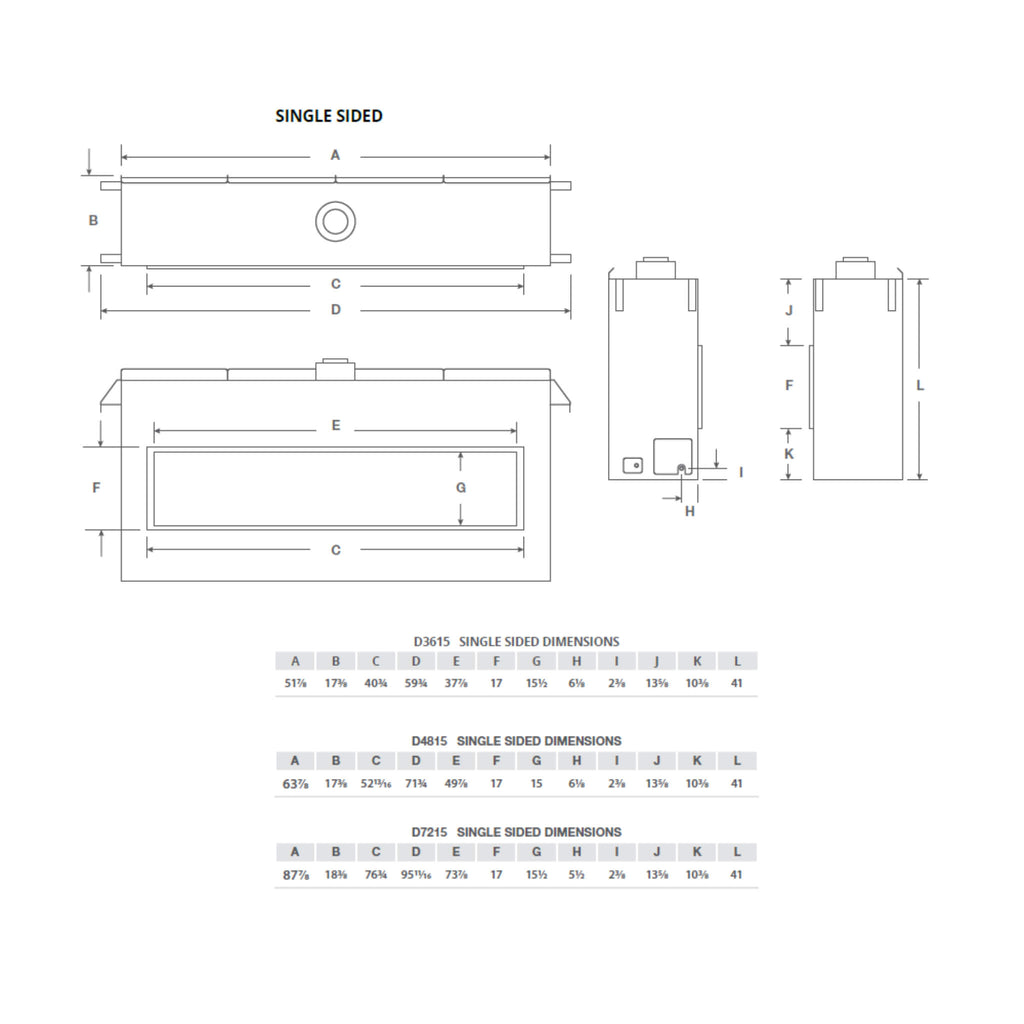 Montigo Distinction 72-Inch Single Sided Linear Direct Vent Natural Gas Fireplace [D7215NI-2] (SAK70824)