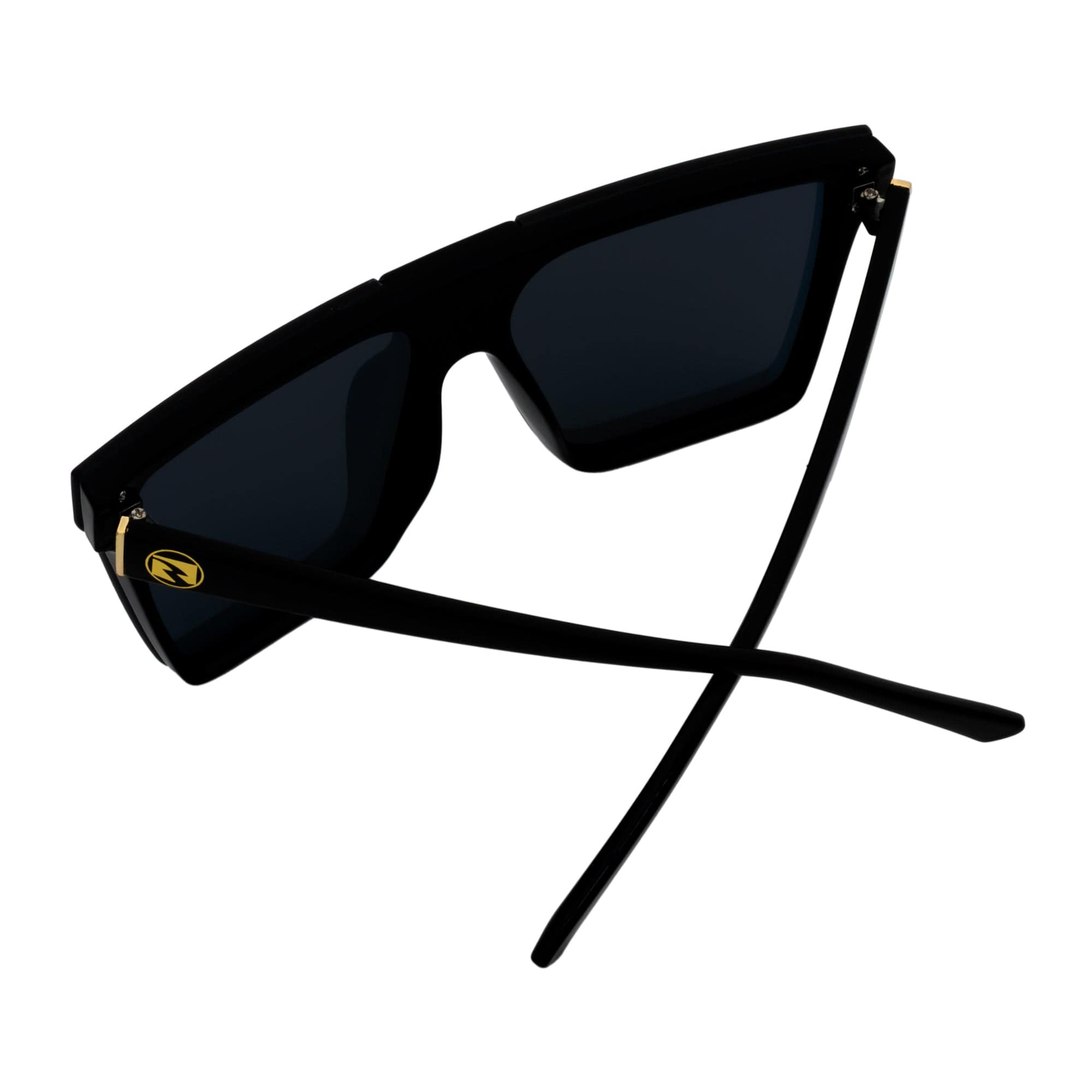 ELECTRIC - Large Rimless Rectangle Shield Sunglasses Gloss Black Pink Mirror