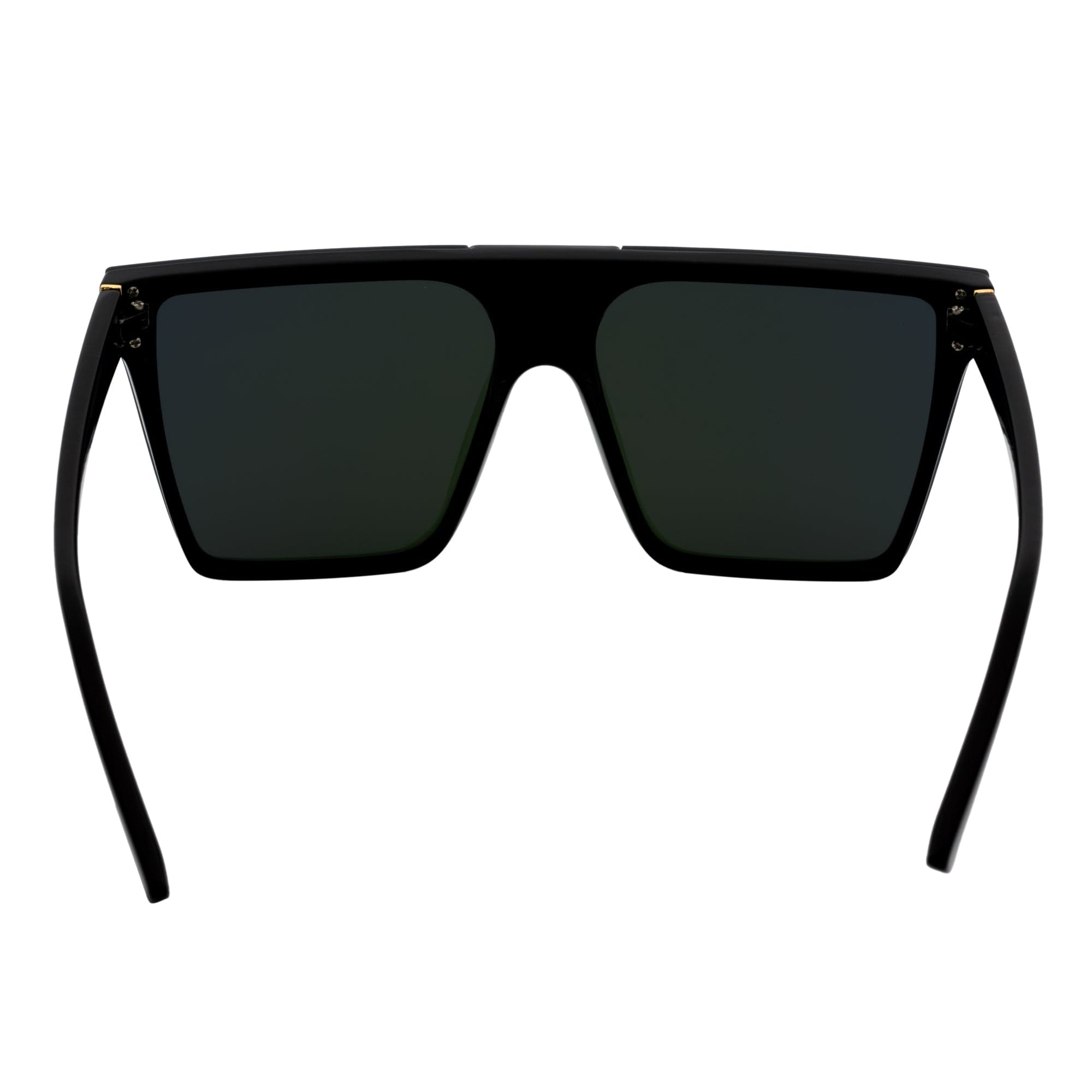 ELECTRIC - Large Rimless Rectangle Shield Sunglasses Gloss Black Pink Mirror