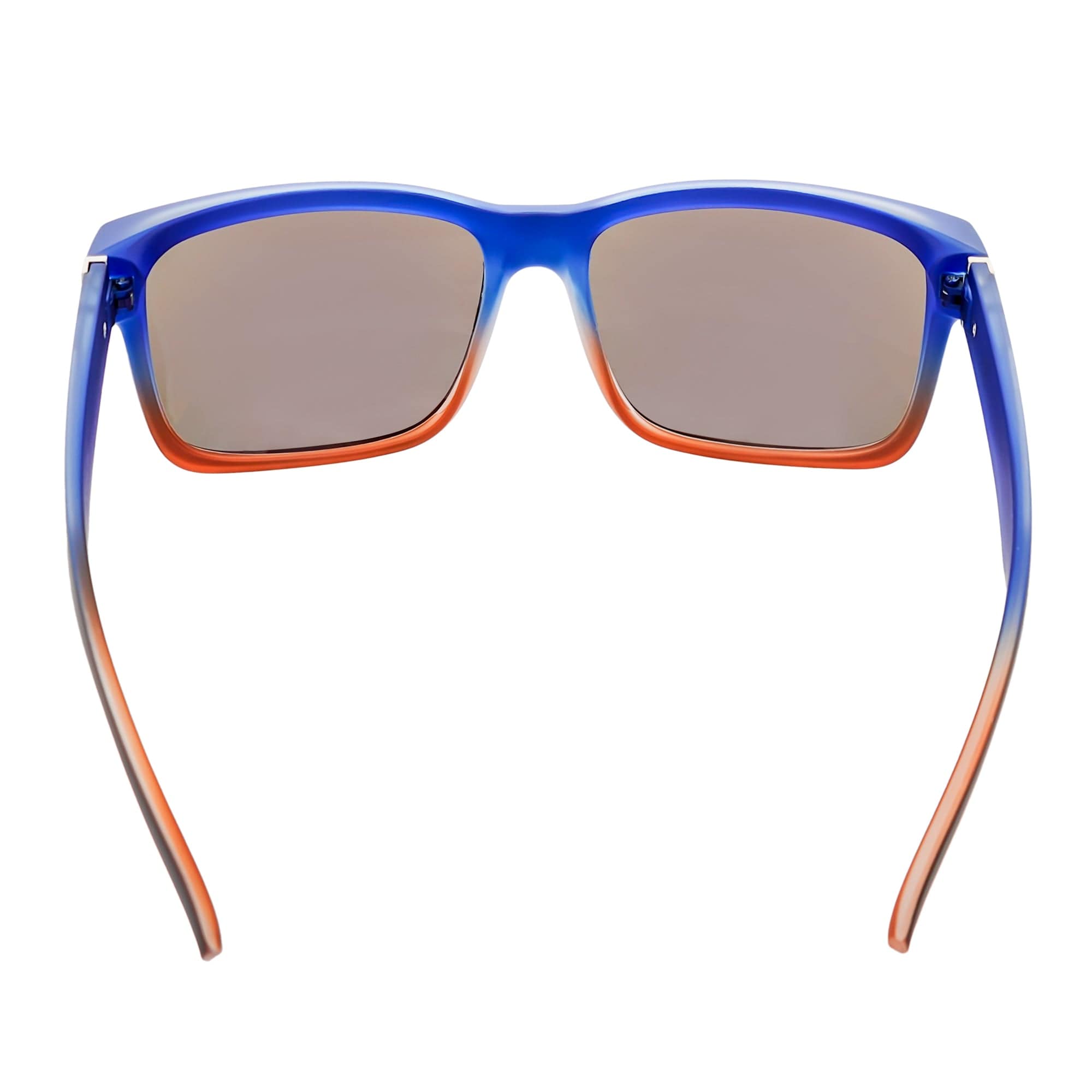 ENZO - Modern Sports Thick Square Sunglasses Black Blue-Red Blue Mirror