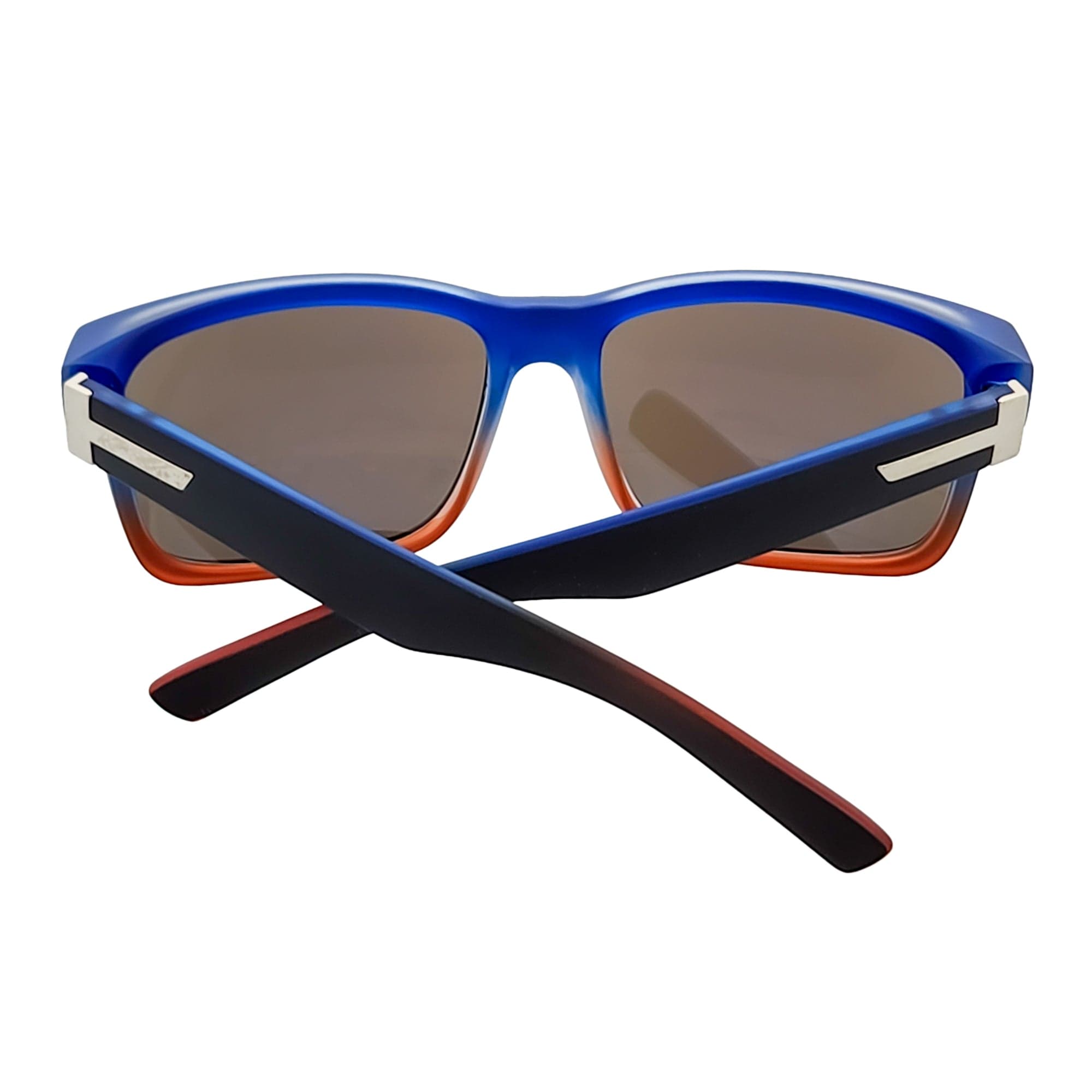 ENZO - Modern Sports Thick Square Sunglasses Black Blue-Red Blue Mirror