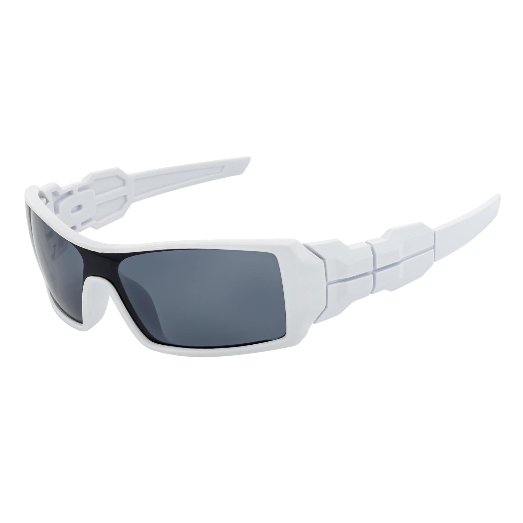 FUEL - Modern Sports Wraparound Single Lens Sunglasses Matte White Smoke Tint