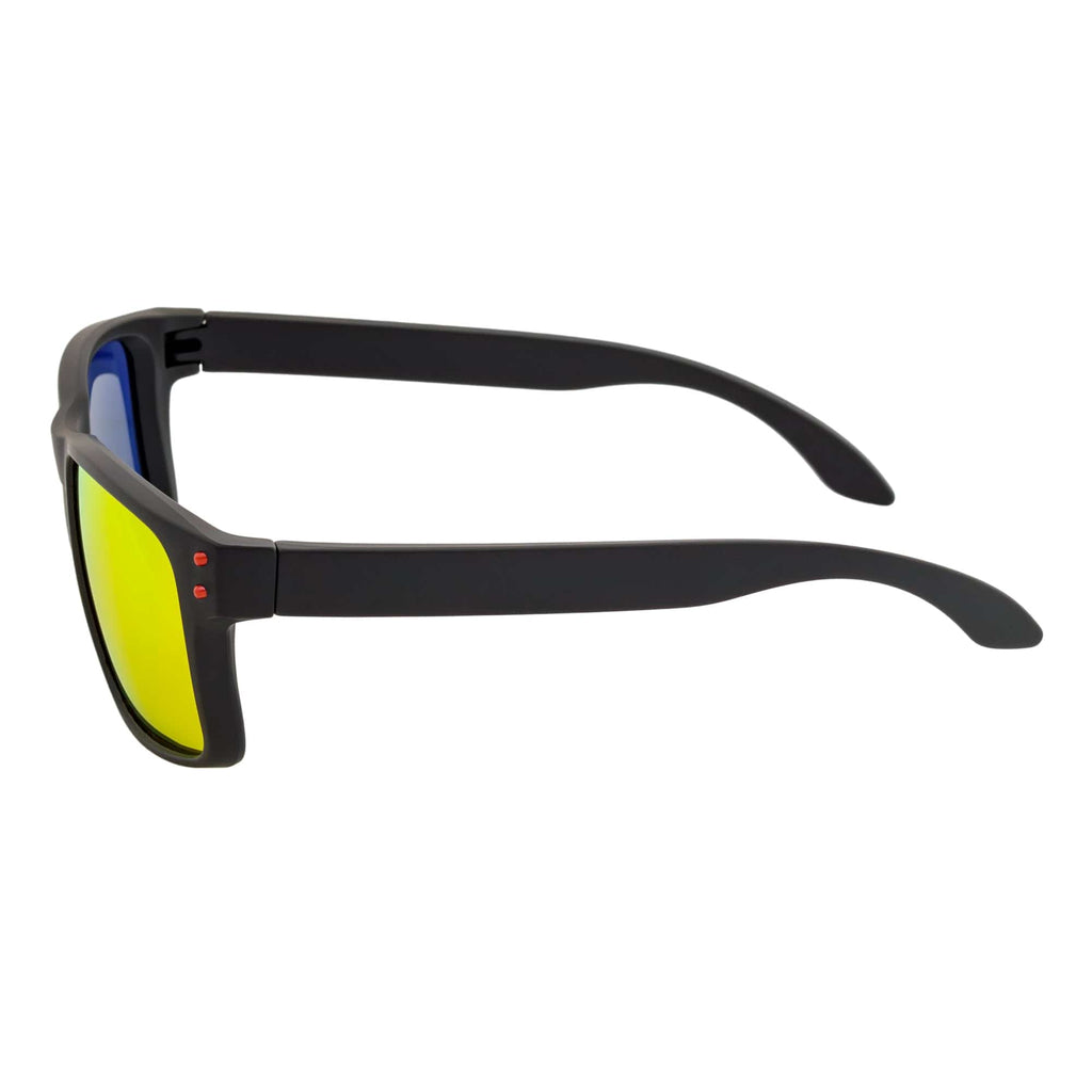 HALLBROOK - Polarized Modern Sports Sunglasses Matte Black Orange Mirror