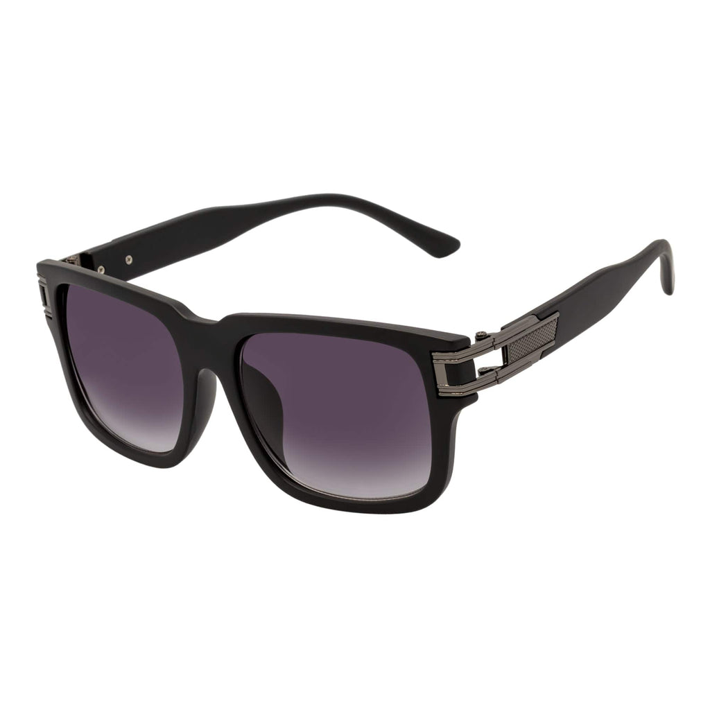 IMPERIAL - Square Two-Tone Metal Square Sunglasses Black-Gunmetal Lavender