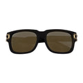 IMPERIAL - Square Two-Tone Metal Accent Square Sunglasses Gloss Black-Gold Gold Mirror
