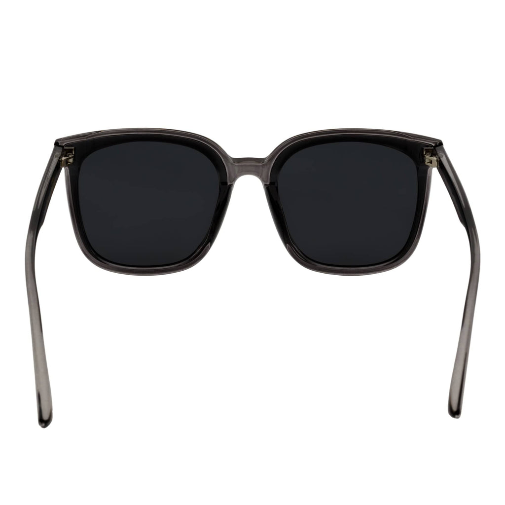 KARA - Polarized Womens Oversize Square Cat Eye Sunglasses Clear Gray Smoke