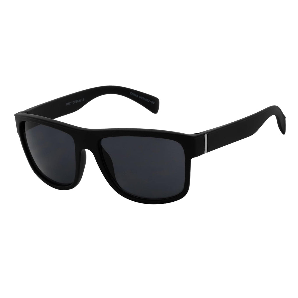 KENT - Modern Flat Top Horn Rimmed Sunglasses Matte Black Dark Smoke Tint