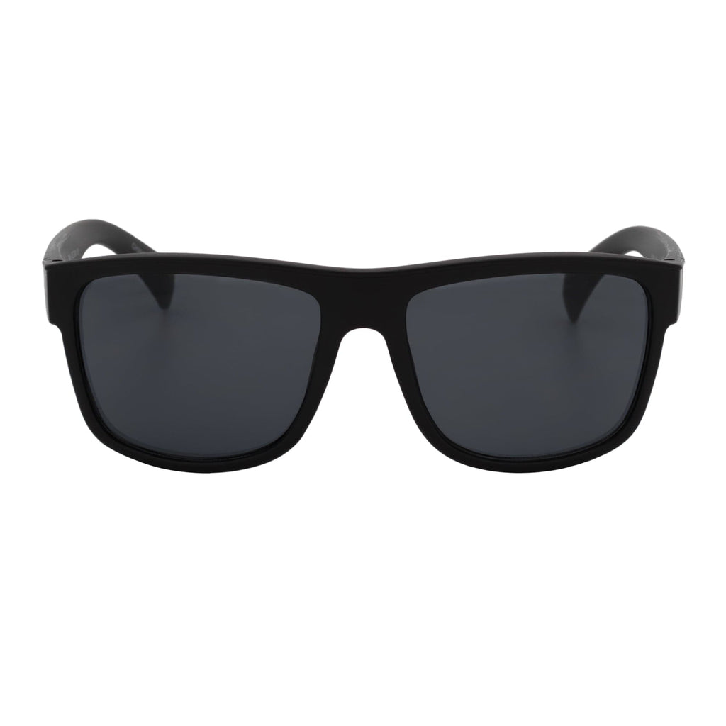 KENT - Modern Flat Top Horn Rimmed Sunglasses Matte Black Dark Smoke Tint