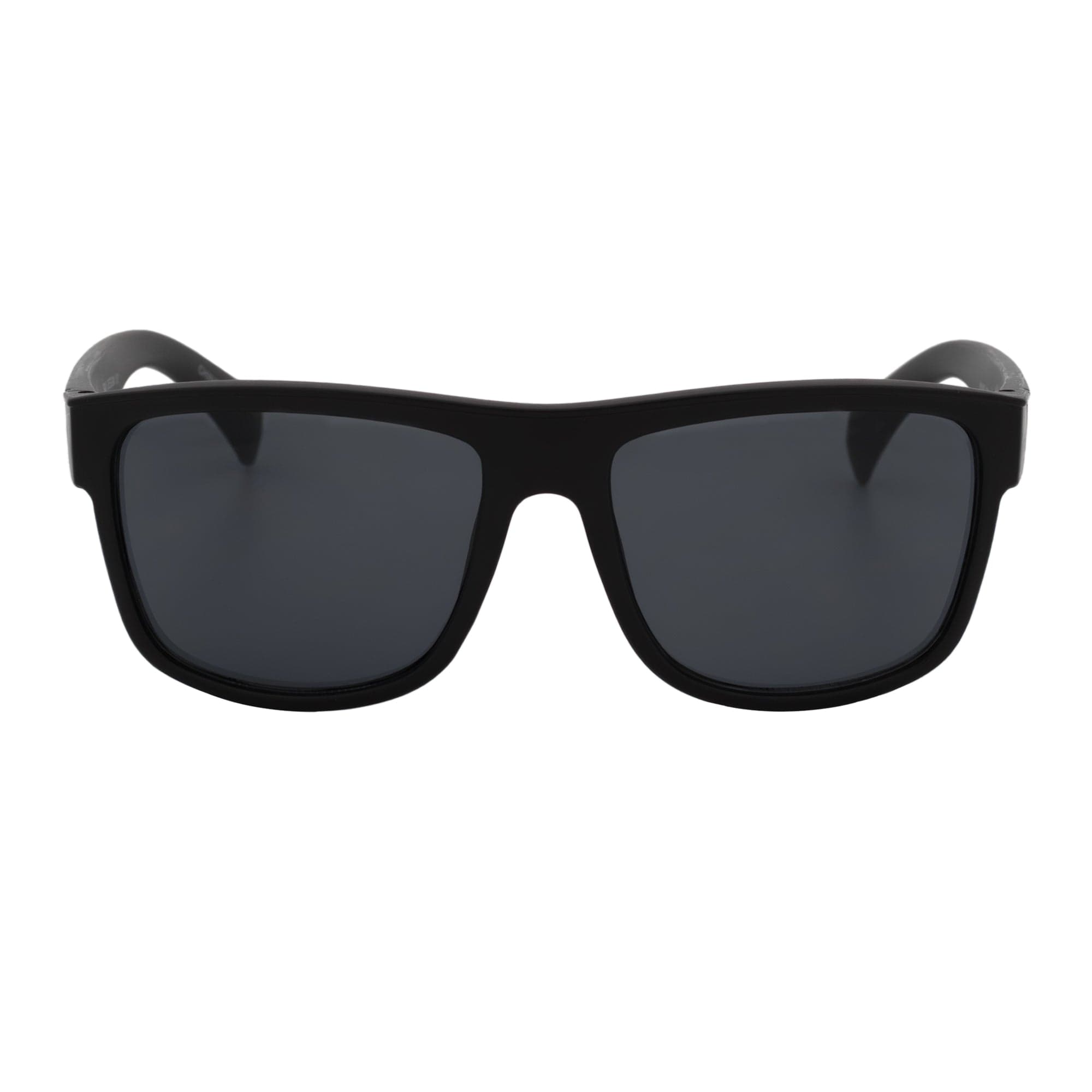 KENT - Modern Flat Top Horn Rimmed Sunglasses Matte Black Dark Smoke Tint