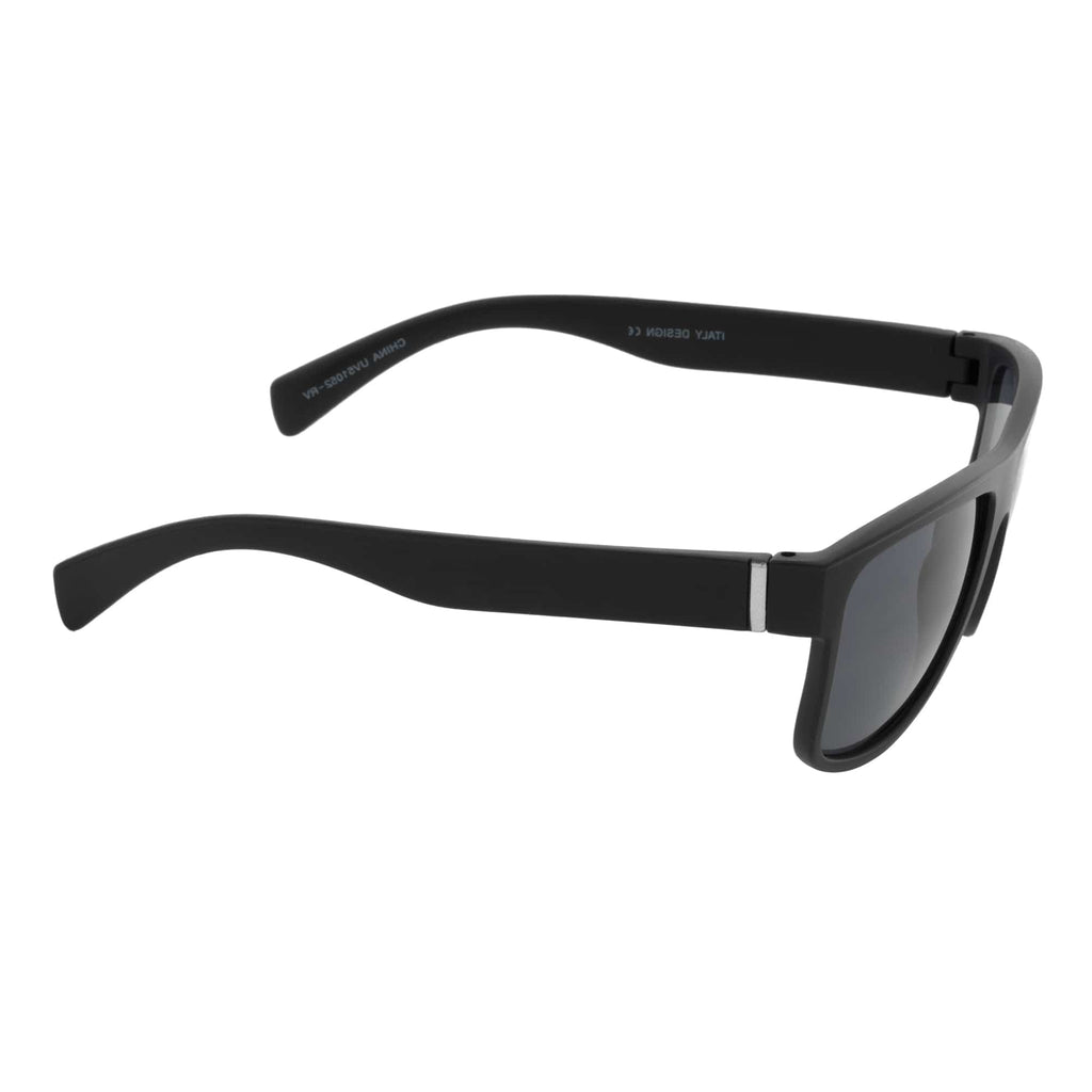 KENT - Modern Flat Top Horn Rimmed Sunglasses Matte Black Dark Smoke Tint
