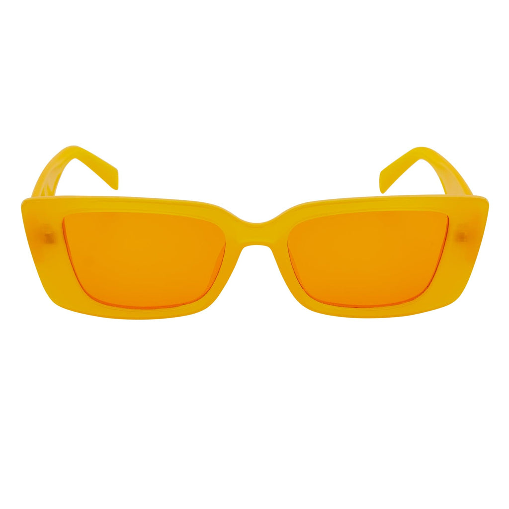 MODCAT - Small Cat Eye Rectangle Sunglasses 90s Orange Frame Orange Lens