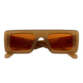 OFFSET - Two-Tone Retro Thick Rectangle Sunglasses Beige-Orange Orange Tint