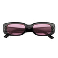 SLIM - Retro 90s Slim Small Rectangle Sunglasses Crystal Clear Pink Tint