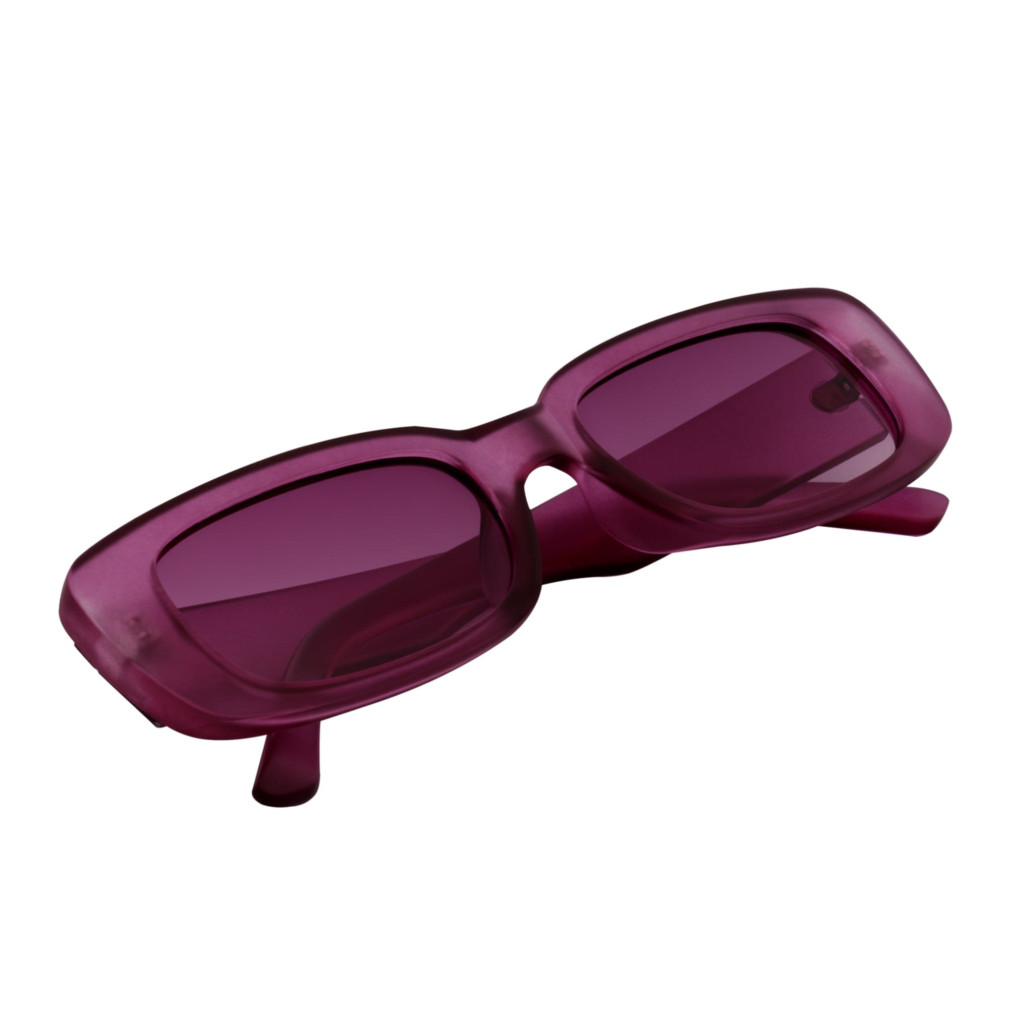 SLIM - Retro 90s Slim Small Rectangle Sunglasses Purple Frame Purple Tint