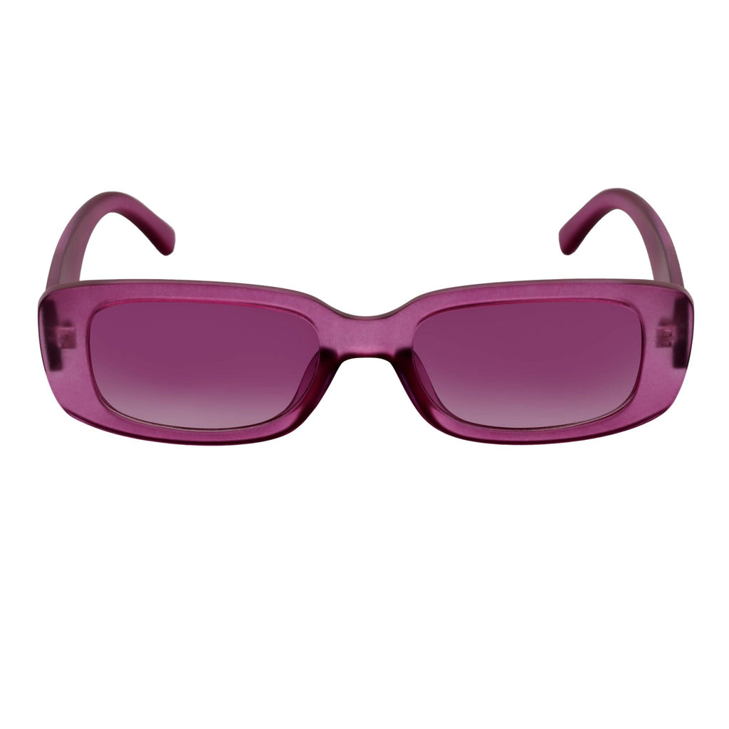 SLIM - Retro 90s Slim Small Rectangle Sunglasses Purple Frame Purple Tint