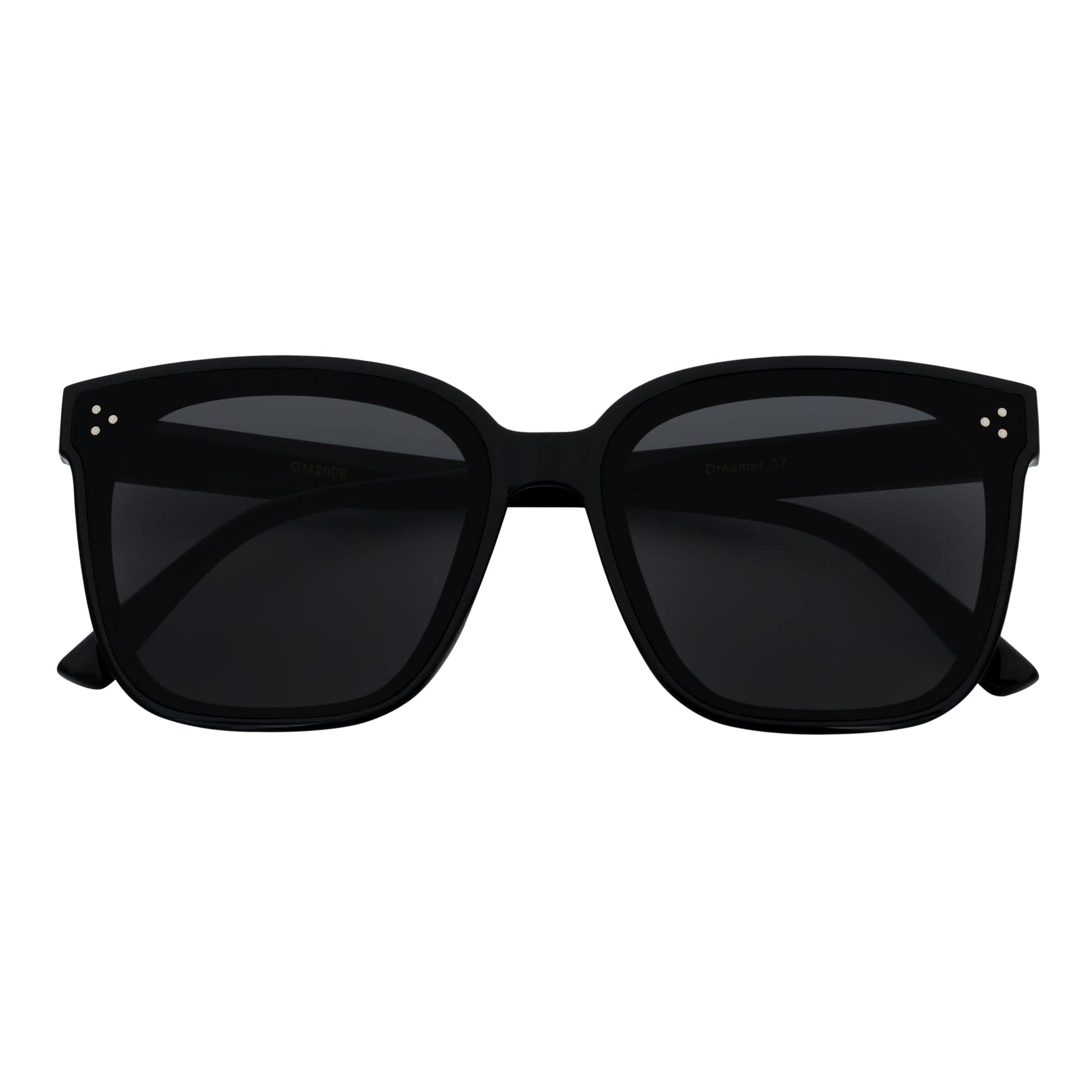 SOFIA - Womens Polarized Oversize Square Cat-Eye Sunglasses Black Smoke