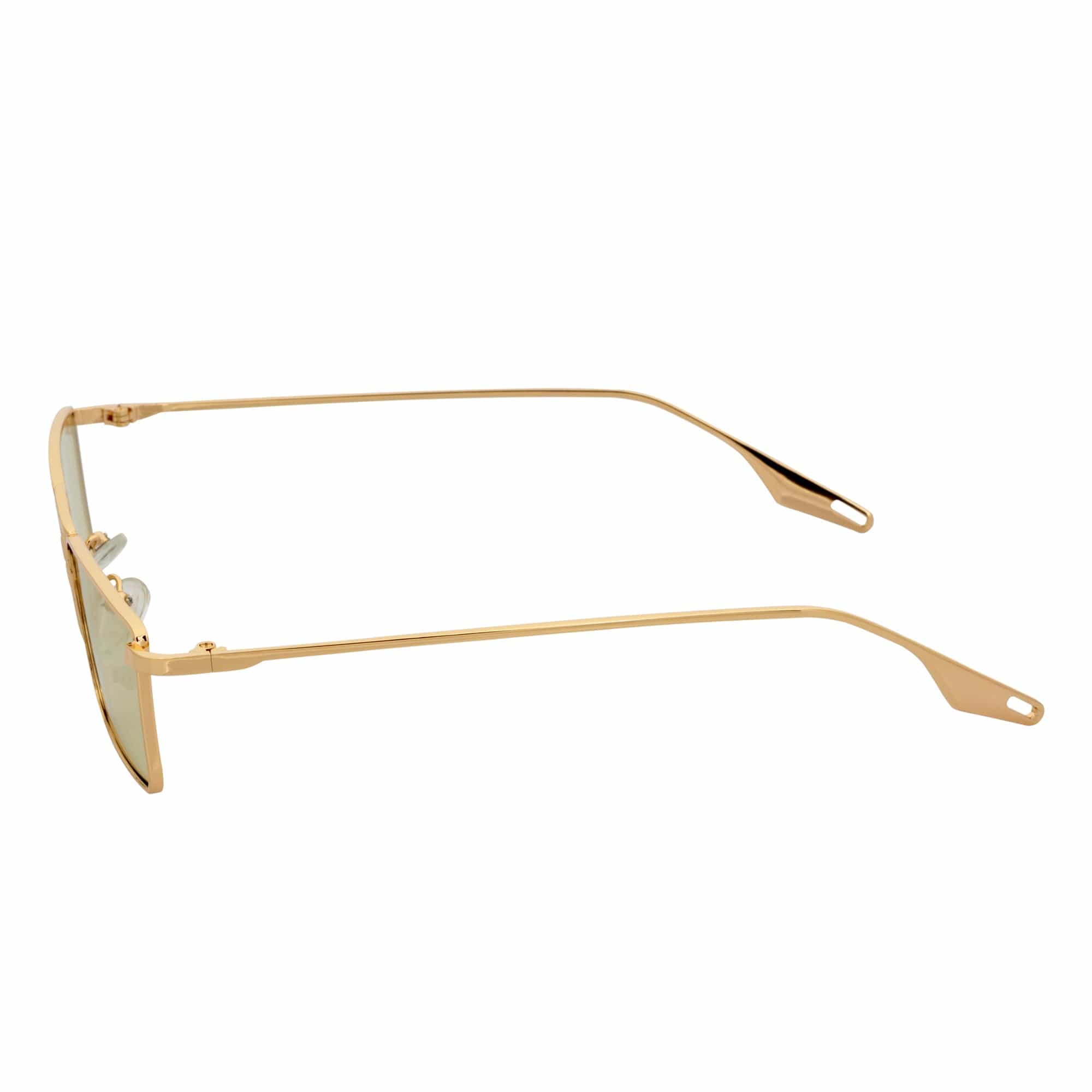 ZUIKO - Small Retro 90s Metal Rectangle Sunglasses Gold Yellow Driving Lens