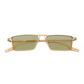 ZUIKO - Small Retro 90s Metal Rectangle Sunglasses Gold Yellow Driving Lens