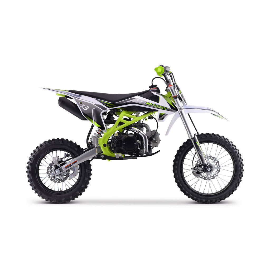 MotoTec X3 125CC 4-Stroke Green Gas-Powered Dirt Bike (SAK86035)