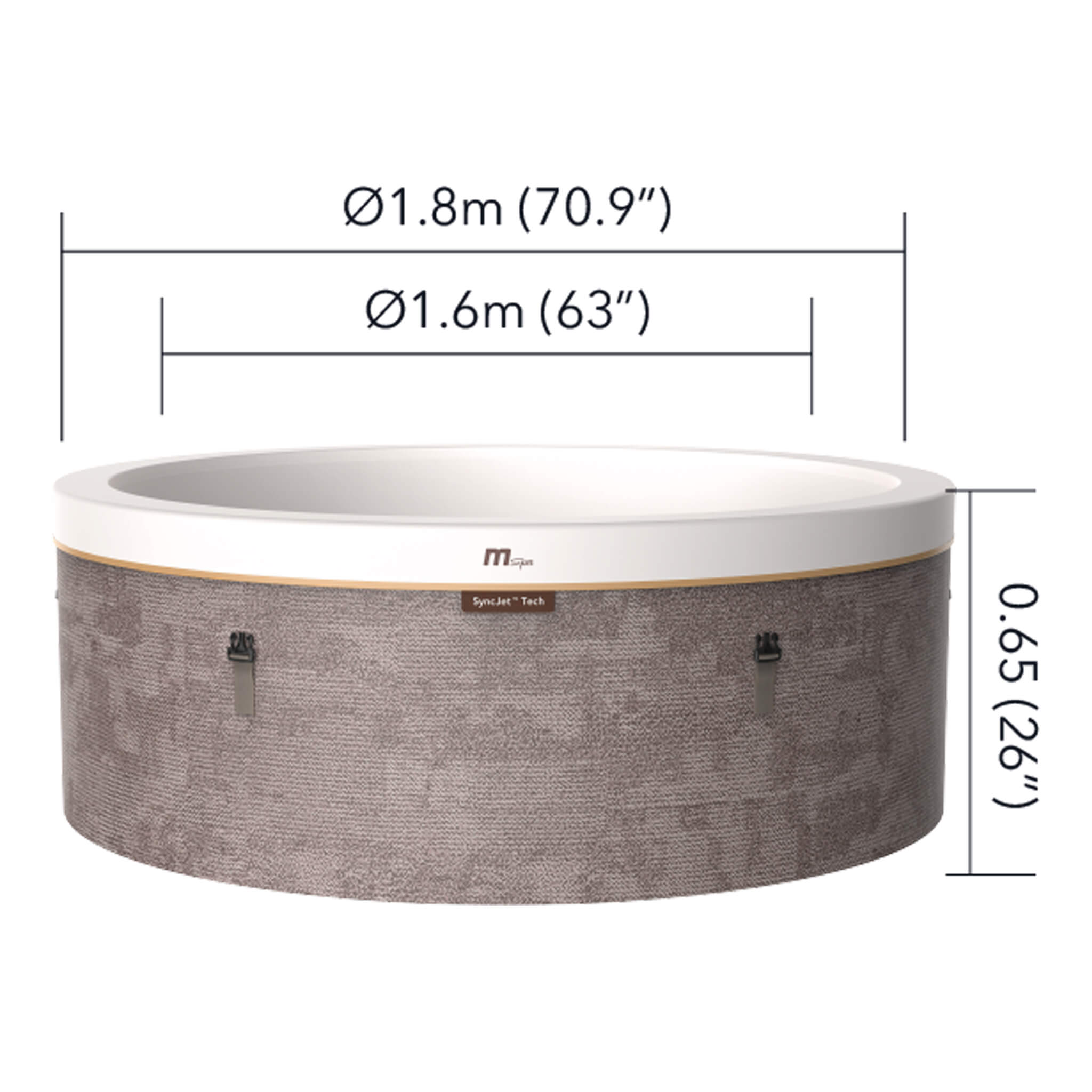 MSpa Cocoon Verto Series Six-Person Inflatable Round Hot Tub With Hydro Massage [F-CO066WE] (SAK50928)