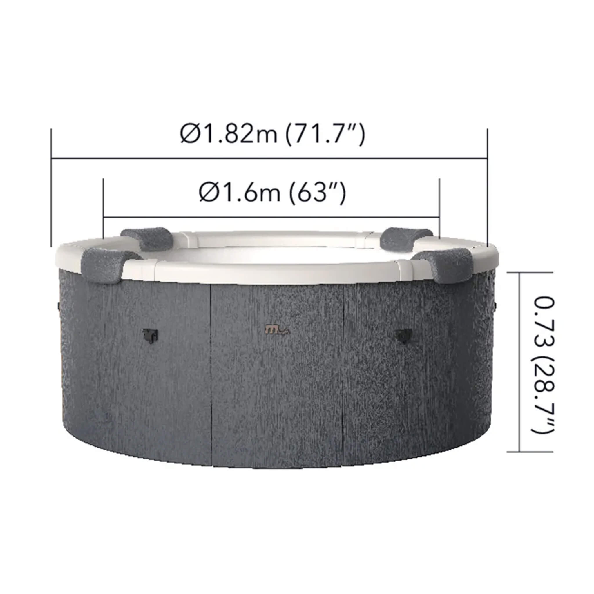 MSpa Denver Frame Series Six-Person Inflatable Round Hot Tub With Hydro Massage [F-DO066W] (SAK87043)