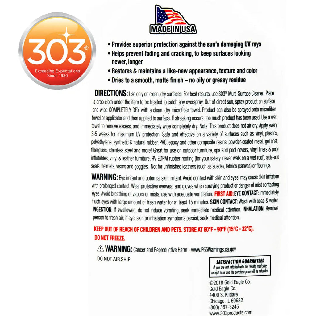 303 Protectant for Vinyl Spa Covers