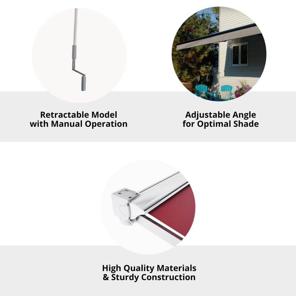 Multiple Awnings Brasilia Europa Premium Outdoor Semi-Cassette Retractable Sun Shade Awning [Made-To-Order] (SAK76825)