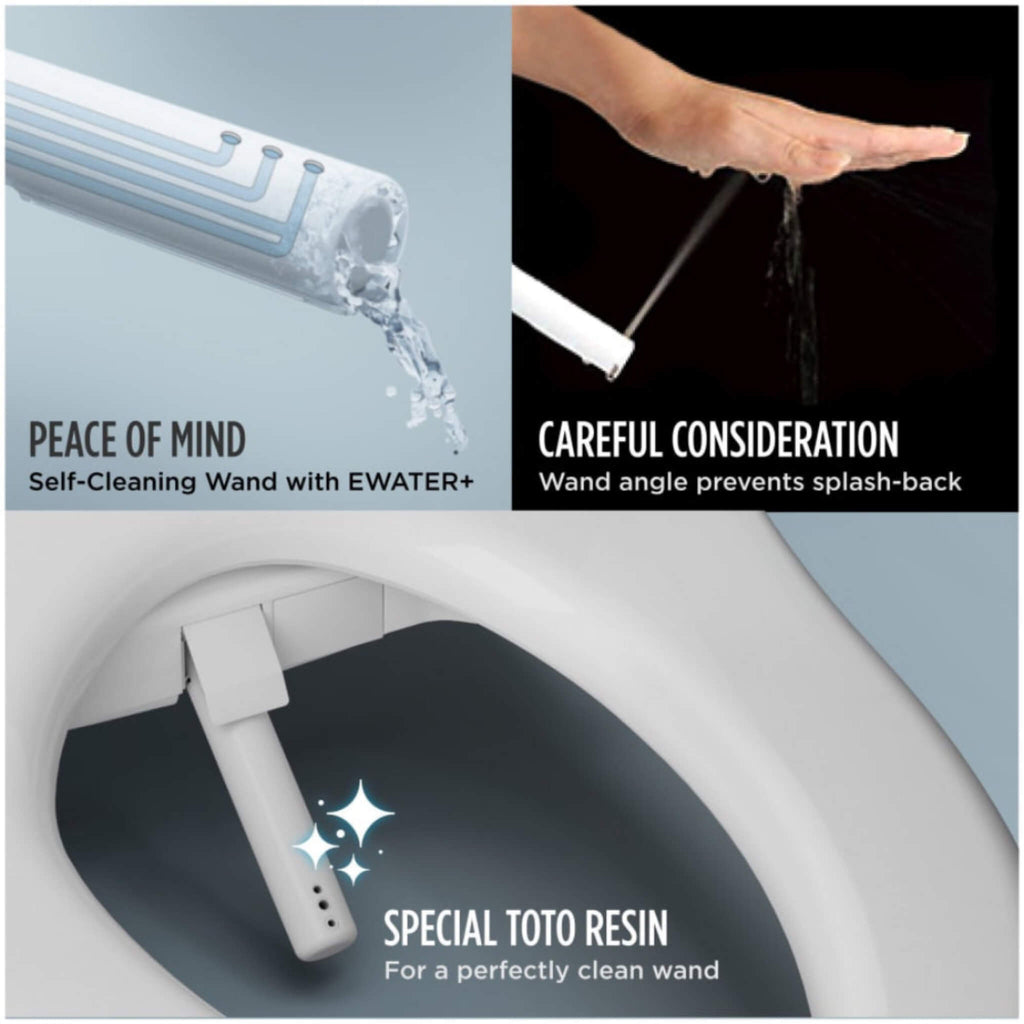 [MW4364736CEMFGN#01] TOTO Aquia IV Cube 1.28 GPF And 0.9 GPF Dynamax Tornado Flush Toilet With Washlet S7A Bidet Seat (SAK74285)