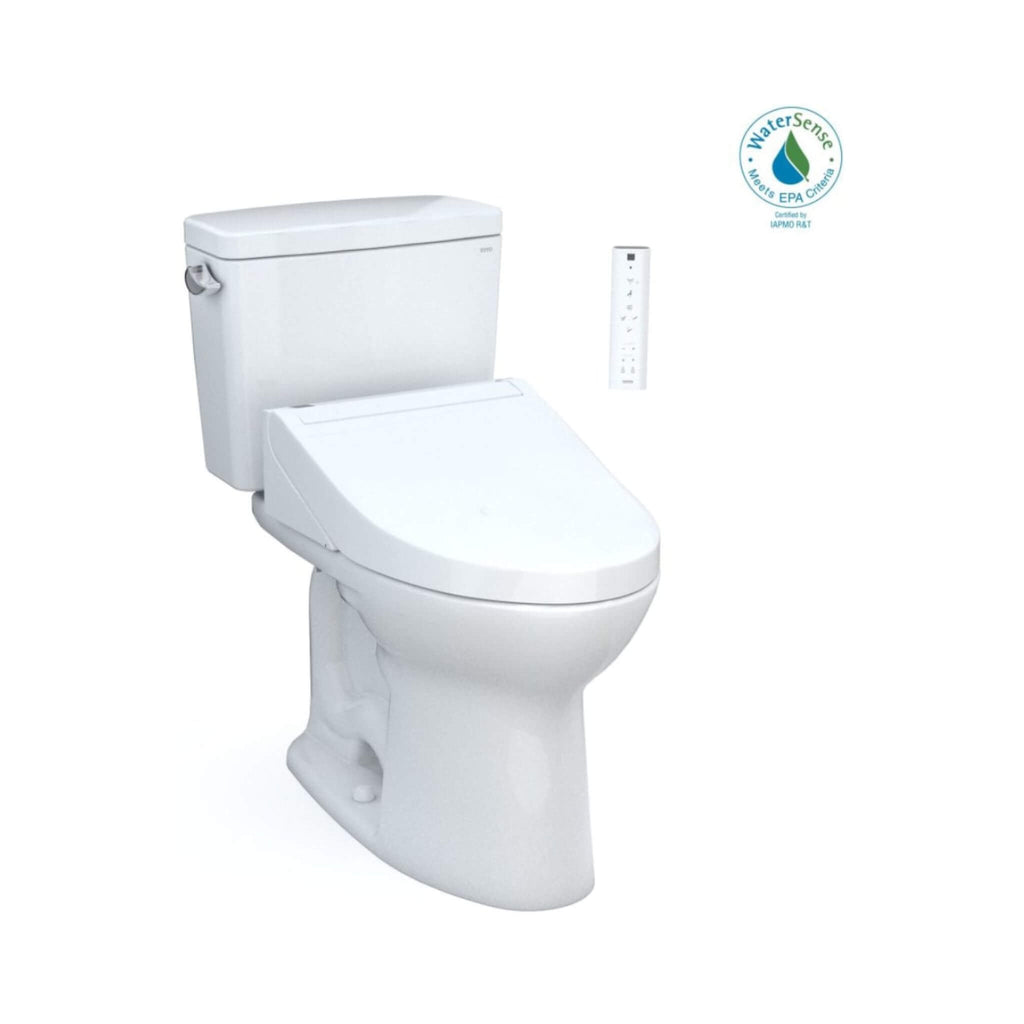 [MW7763084CEFG.10#01] TOTO Drake 1.28 GPF Elongated Universal Height EWater+ Toilet With C5 Bidet Seat (SAK56192)