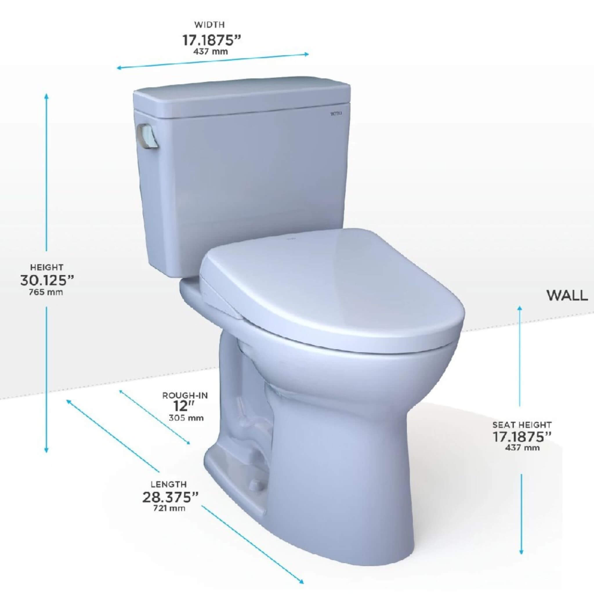 [MW7764726CSFGA#01] TOTO Drake 1.6 GPF Elongated Chair Height Ewater Toilet With Washlet S7A Auto Flush (SAK64218)