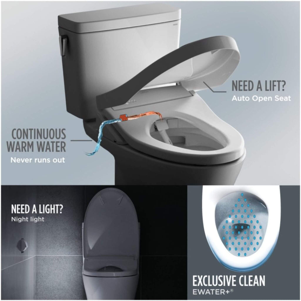 [MW7764736CEGA#01] TOTO Drake 1.28 GPF Elongated Toilet With Washlet S7A Heated Auto Open Bidet Seat (SAK85137)