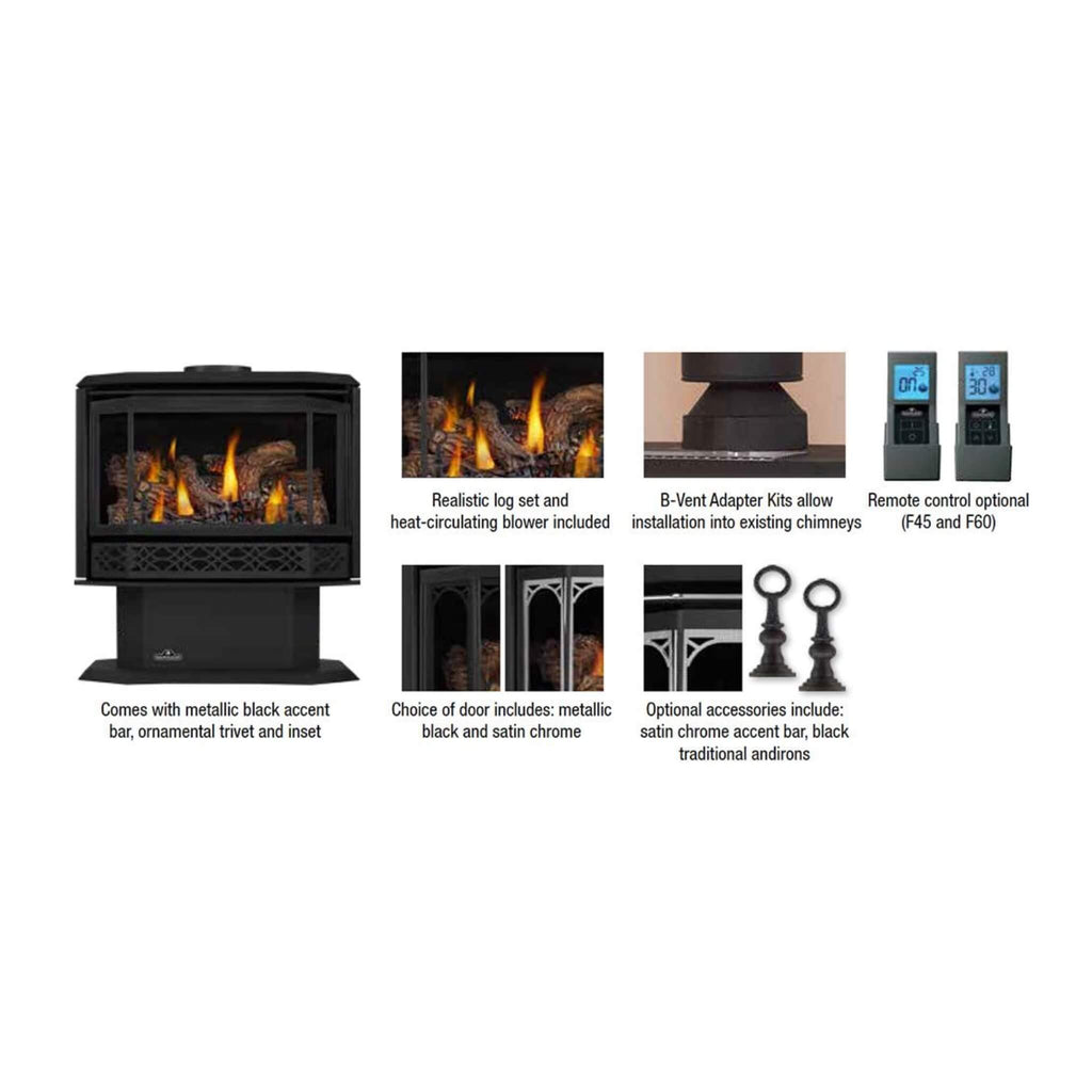 Napoleon Havelock 50 28-Inch Direct Vent Natural Gas Stove With Triple Burner [GDS50-1NE] (SAK68193)