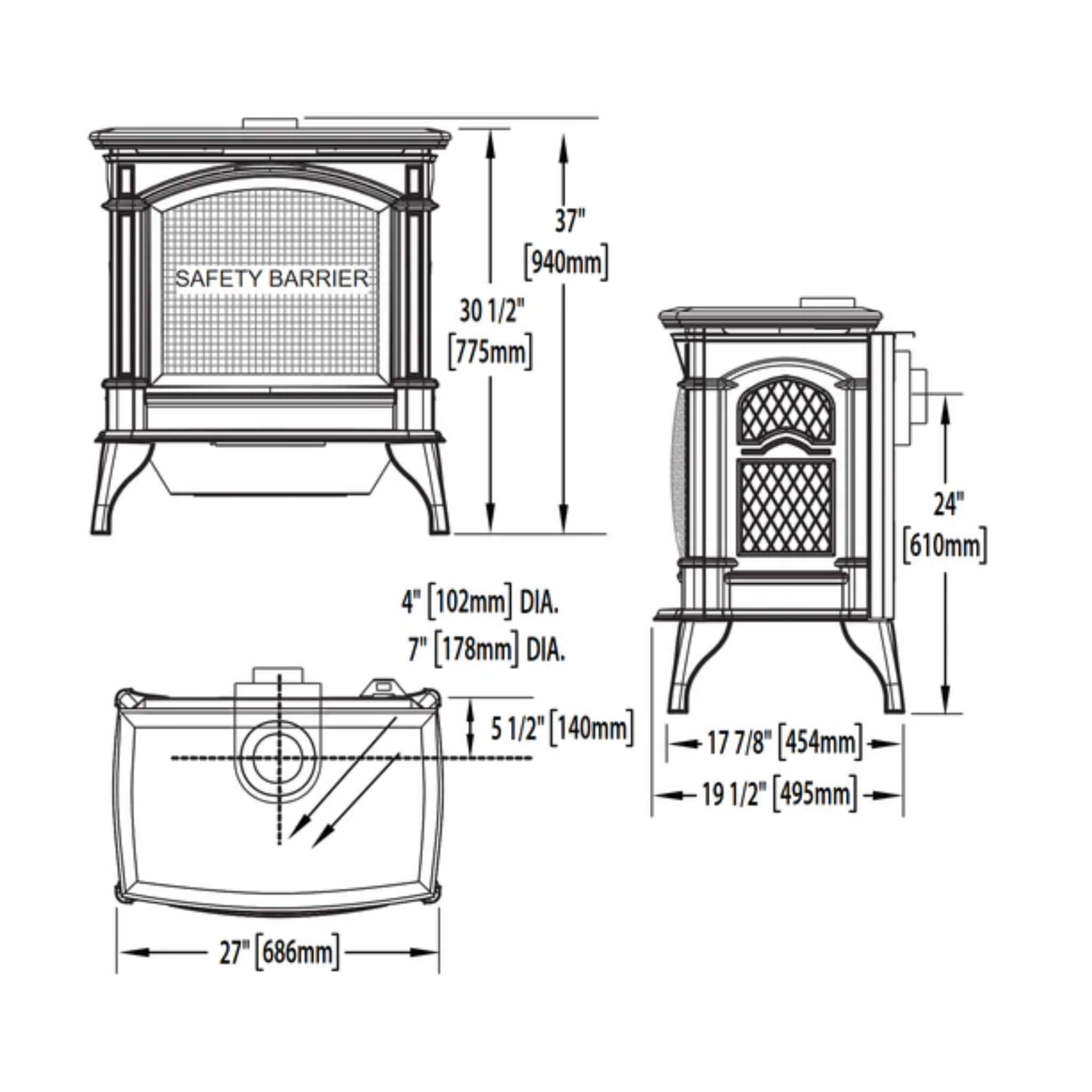Napoleon Knightsbridge 60 Majolica Brown 27-Inch Natural Gas Stove With Flame And Heat Adjustment [GDS60-1NNSB] (SAK14738)