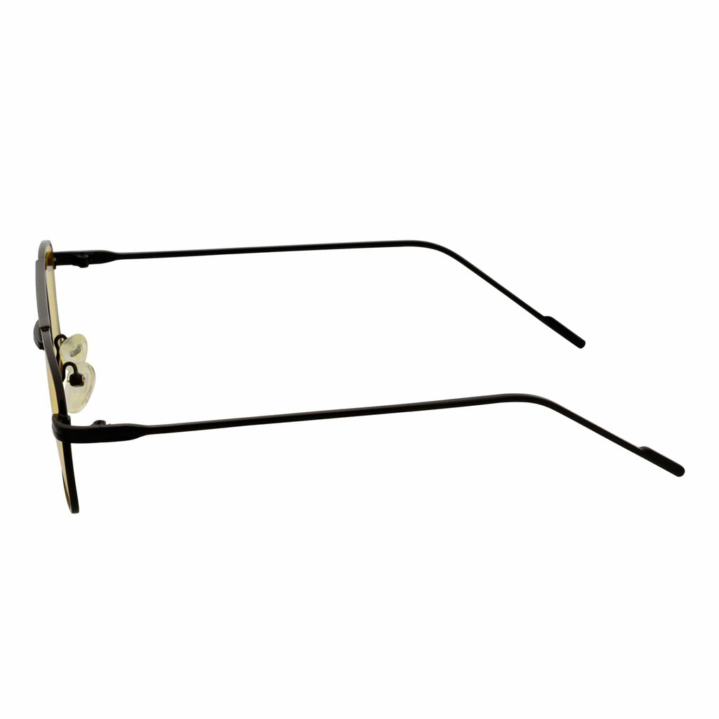 NEUMANN - Retro 90s Fashion Metal Small Rectangle Sunglasses Black Yellow