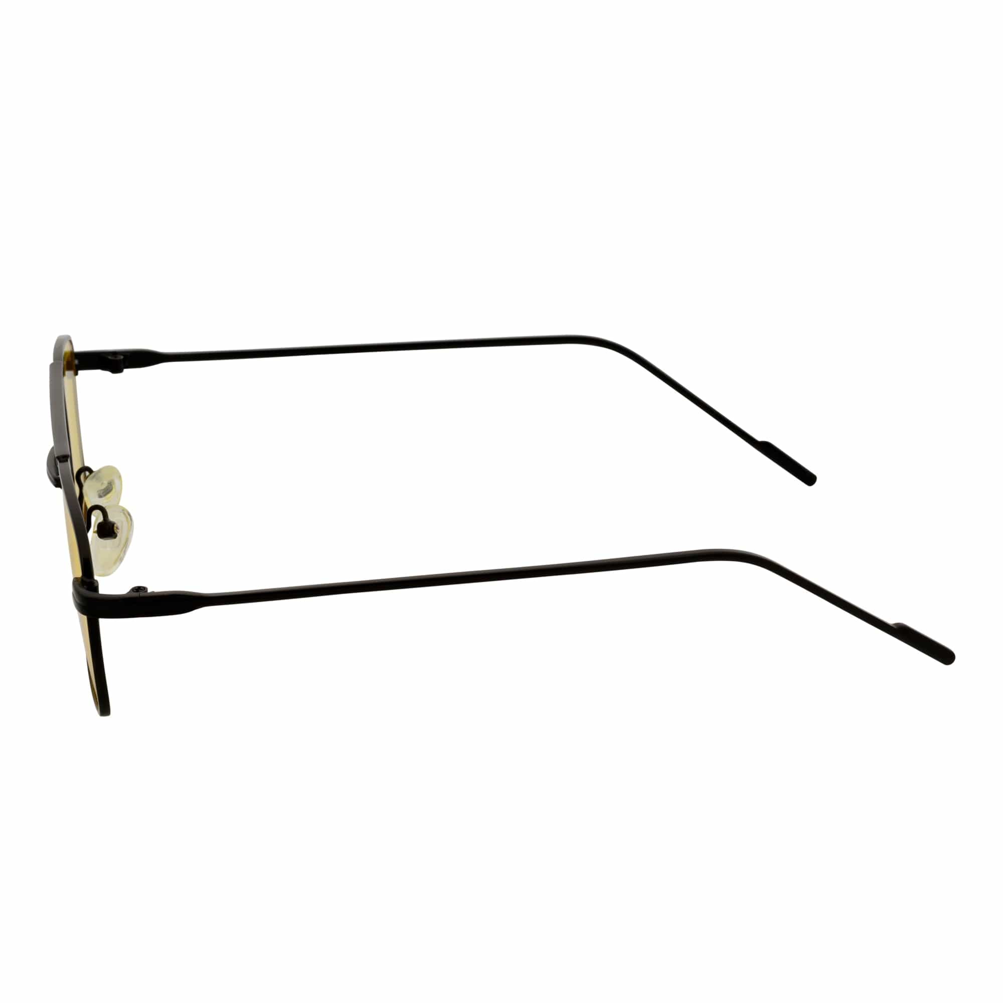 NEUMANN - Retro 90s Fashion Metal Small Rectangle Sunglasses Black Yellow