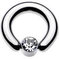 4G 9/16 Clear Gem 7mm Disc BCR Captive Ring