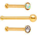 Variety Belle of the Ball Gold PVD Nose Bone 3 Pack Set