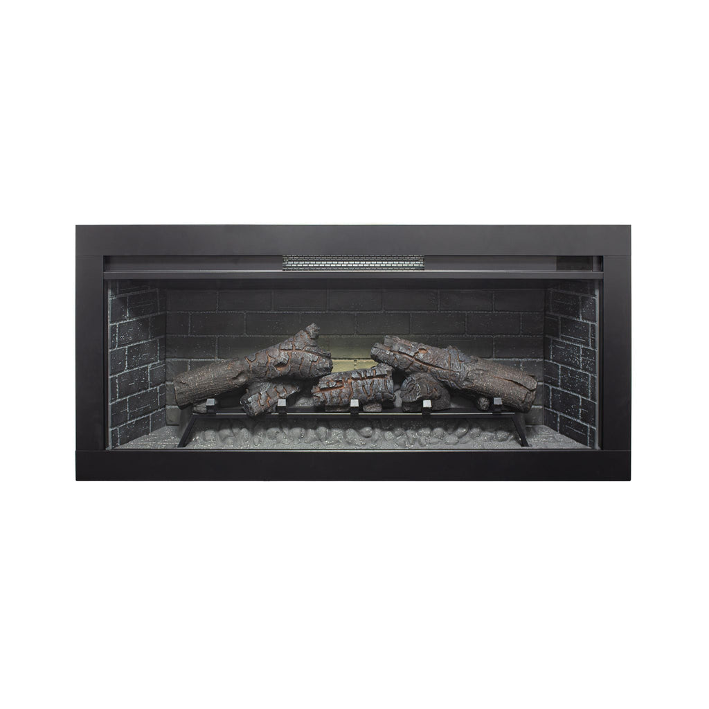 Nuvia 36-Inch Electric Antique Black Touch Panel Infrared Fireplace Insert With Removable Trim Kit (SAK84610)