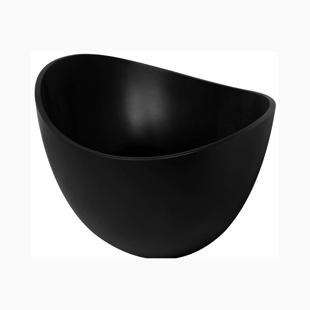 Nuvia 63-Inch Modern Freestanding Single-Piece Matte Black Finish Stone Resin Bathtub (SAK69041)