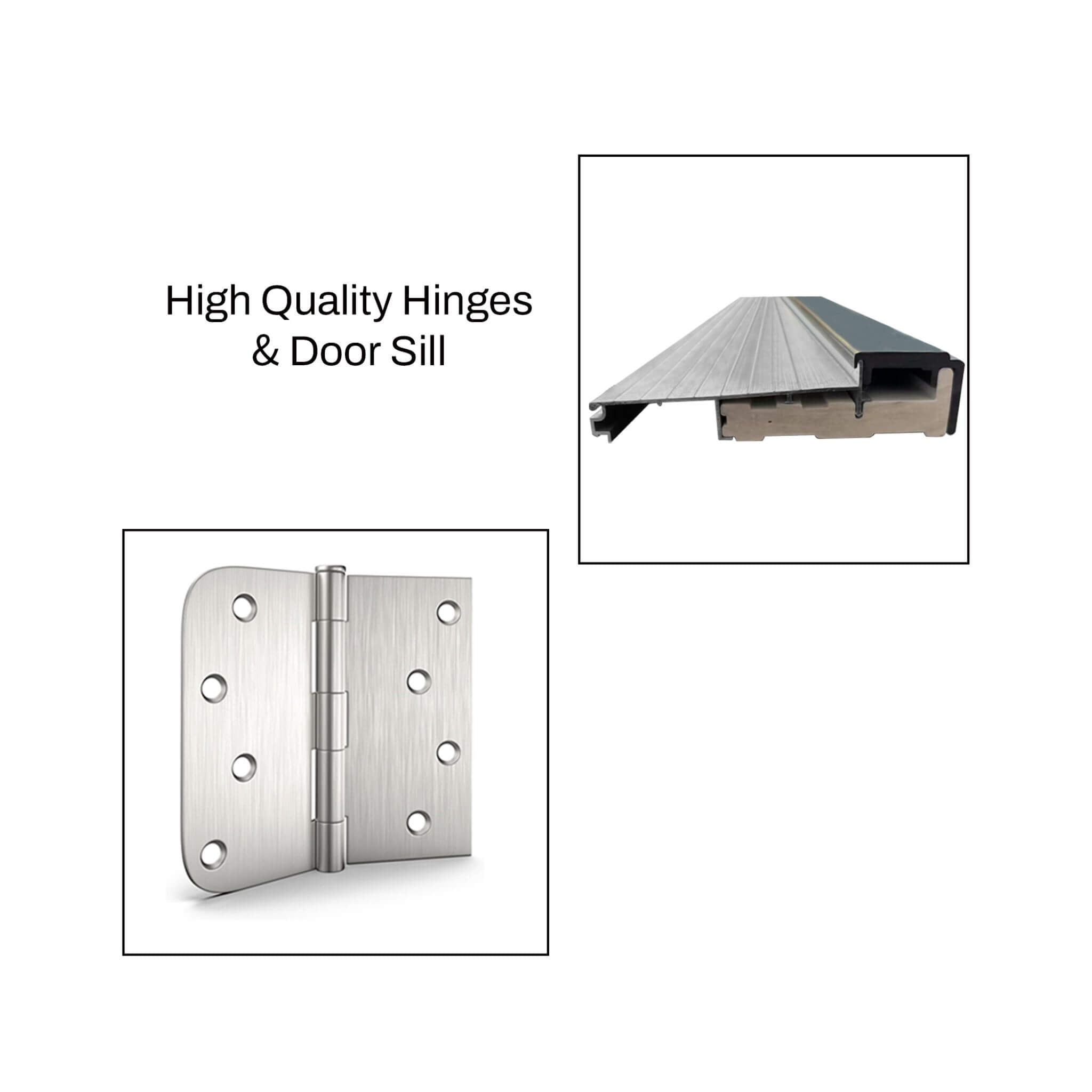 [36X80-Inch] Nuvia Black Modern Left Inswing Fiberglass Front Door With Frosted Glass [4-9/16 Frame] (SAK96731)