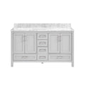 Nuvia Premium 60-Inch Freestanding Double Sink Bathroom Vanity With Carrara Marble Top (SAK51829)