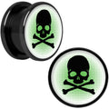Green Black Skull Black Anodized Screw Fit Plug Set 5/8